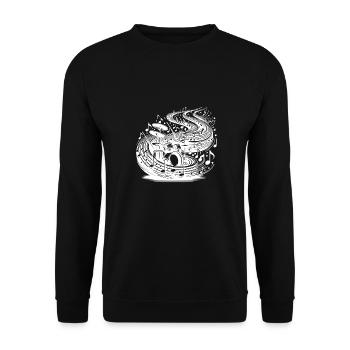 Je ne joue pas de la batterie, je fais de la magie - Sweat-shirt Unisexe - noir - Devant - Alina (178cm) & Michal (187cm)