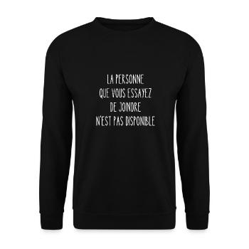 la personne que vous essayez de joindre - Sweat-shirt Unisexe - noir - Devant - Alina (178cm) & Michal (187cm)