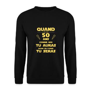 50 ans anniversaire guerre des étoiles - Sweat-shirt Unisexe - noir - Devant - Alina (178cm) & Michal (187cm)