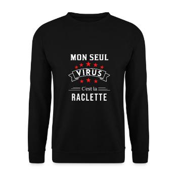 raclette virus humour - Sweat-shirt Unisexe - noir - Devant - Alina (178cm) & Michal (187cm)