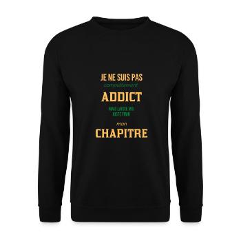 Addict livres lecture - Sweat-shirt Unisexe - noir - Devant - Alina (178cm) & Michal (187cm)