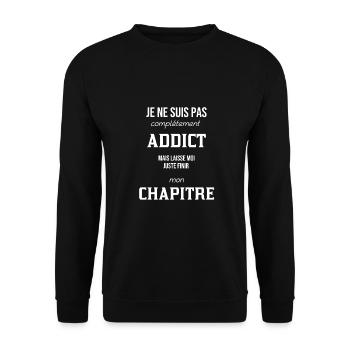 Addict livre humour - Sweat-shirt Unisexe - noir - Devant - Alina (178cm) & Michal (187cm)