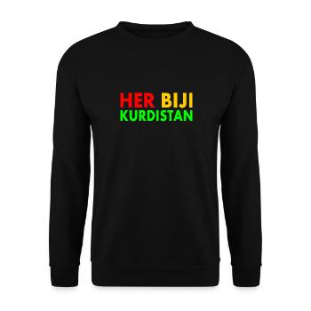 Her biji Kurdistan - Unisex Sweatshirt - black - Front - Alina (178cm) & Michal (187cm)