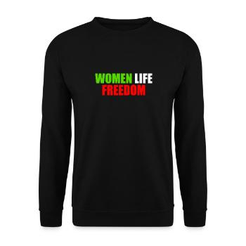 Women life freedom - Unisex Pullover - Schwarz - Vorne - Alina (178cm) & Michal (187cm)