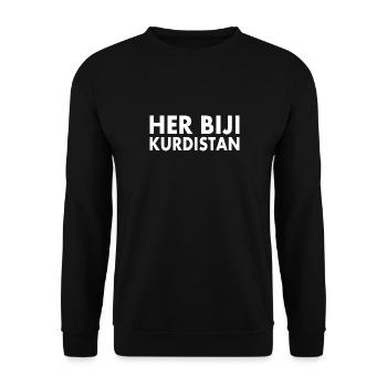 Her biji Kurdistan - Unisex Pullover - Schwarz - Vorne - Alina (178cm) & Michal (187cm)