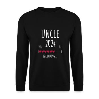 Oncle enceinte 2024 Cadeau bébé enceinte - Sweat-shirt Unisexe - noir - Devant - Alina (178cm) & Michal (187cm)