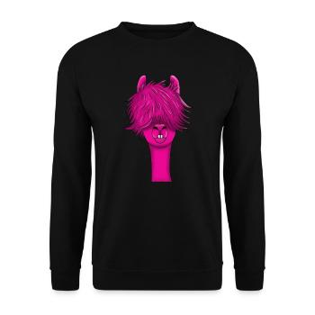 Cadeau animal d'alpaga rose lama lama - Sweat-shirt Unisexe - noir - Devant - Alina (178cm) & Michal (187cm)