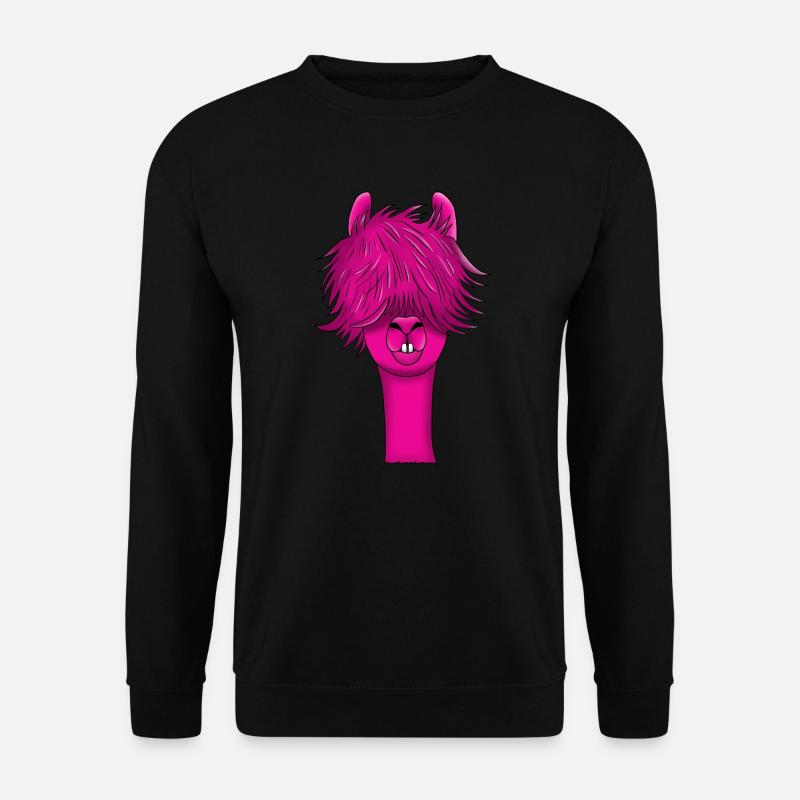 Lama Llama Pink Alpaka Tier Geschenk - Unisex Pullover - Schwarz