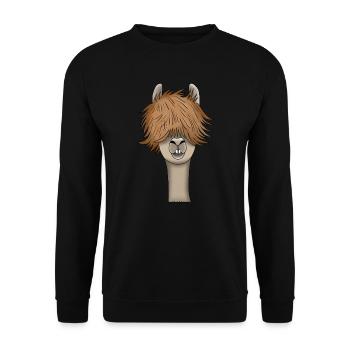 Llama Llama Alpaca Animal Animal Lover Gift - Unisex Sweatshirt - black - Front - Alina (178cm) & Michal (187cm)