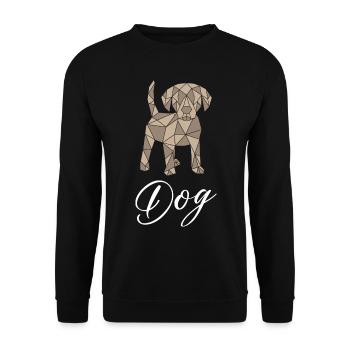 Dog Geometric - Unisex Sweatshirt - black - Front - Alina (178cm) & Michal (187cm)