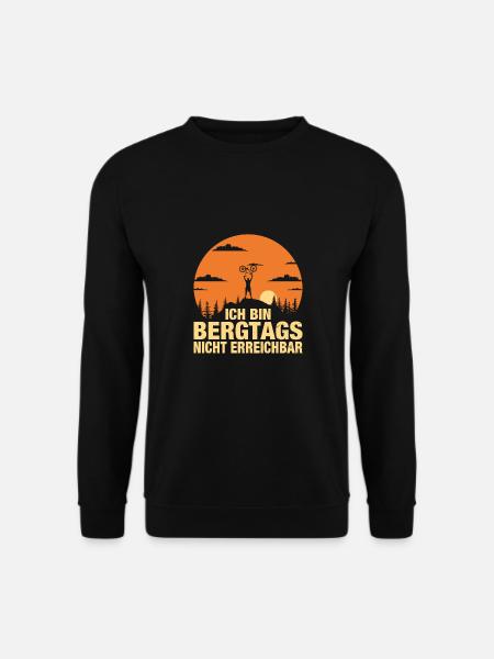 Lustiger Mountainbike Spruch Bergtags nicht - Unisex Pullover - Schwarz