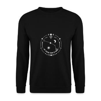 Sternzeichen Widder - Unisex Pullover - Schwarz - Vorne - Alina (178cm) & Michal (187cm)