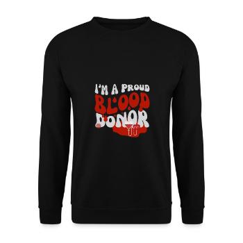 Blood Donor Month Design I'm A Proud Blood Donor - Unisex Sweatshirt - black - Front - Alina (178cm) & Michal (187cm)
