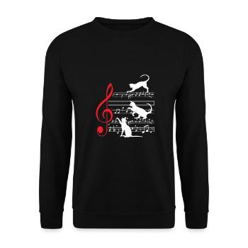 Chat chats partition musicien cadeau Score - Sweat-shirt Unisexe - noir - Devant - Alina (178cm) & Michal (187cm)