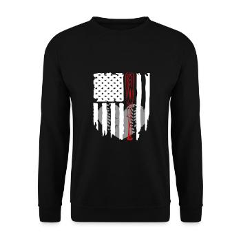 Baseball Fan: Softball Enthusiast Stars and Stripe - Unisex Pullover - Schwarz - Vorne - Alina (178cm) & Michal (187cm)