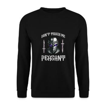 Don't Touch Me Bauern-Renaissance-Jahrmarkt-Festival - Unisex Pullover - Schwarz - Vorne - Alina (178cm) & Michal (187cm)