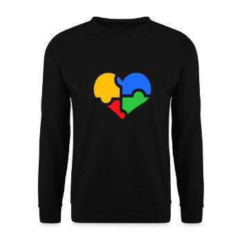Puzzle coeur d'amour autiste autiste - Sweat-shirt Unisexe - noir - Devant - Alina (178cm) & Michal (187cm)