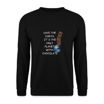 Rette die Erde - Unisex Pullover - Schwarz - Vorne - Alina (178cm) & Michal (187cm)