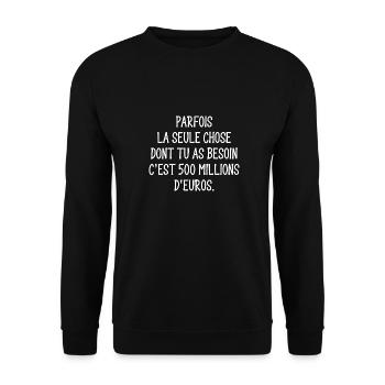 parfois la seule chose dont tu as besoin - Sweat-shirt Unisexe - noir - Devant - Alina (178cm) & Michal (187cm)