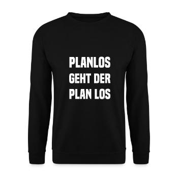 planlos geht der Plan los - Unisex Pullover - Schwarz - Vorne - Alina (178cm) & Michal (187cm)