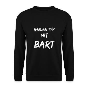 Geiler Typ mit Bart - Unisex Pullover - Schwarz - Vorne - Alina (178cm) & Michal (187cm)