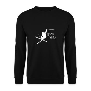 Huck Yeah Skiing - Unisex Sweatshirt - black - Front - Alina (178cm) & Michal (187cm)