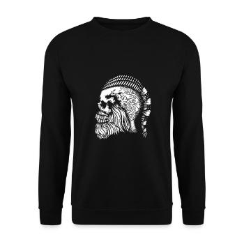 Viking Odin - Unisex Sweatshirt - black - Front - Alina (178cm) & Michal (187cm)