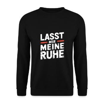 Lasst mir meine Ruhe - einfach in Ruhe lassen - Unisex Pullover - Schwarz - Vorne - Alina (178cm) & Michal (187cm)