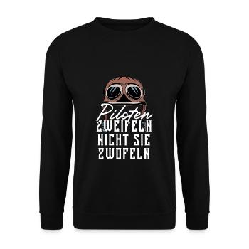 Pilot - Unisex Pullover - Schwarz - Vorne - Alina (178cm) & Michal (187cm)