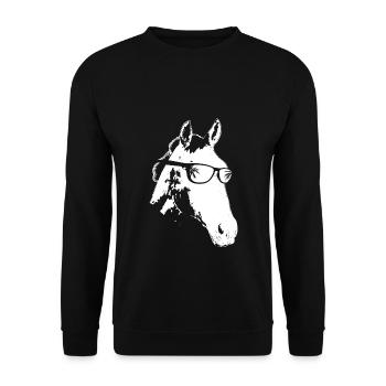 Pferd Sonnenbrille Reiten Urlaub Pferdeliebe Pferd - Unisex Pullover - Schwarz - Vorne - Alina (178cm) & Michal (187cm)