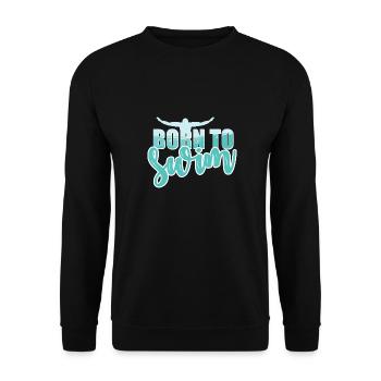 Born to swim - Unisex Pullover - Schwarz - Vorne - Alina (178cm) & Michal (187cm)