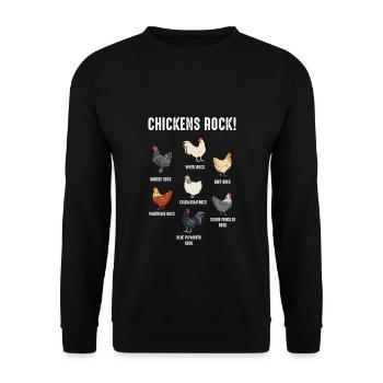 Chicken Types Chicken Keepers Gifts Farmers Chickens - Unisex Sweatshirt - black - Front - Alina (178cm) & Michal (187cm)