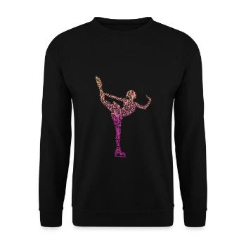 Eislaufen Geschenk Schlittschuhlaufen Eiskunstlauf - Unisex Pullover - Schwarz - Vorne - Alina (178cm) & Michal (187cm)