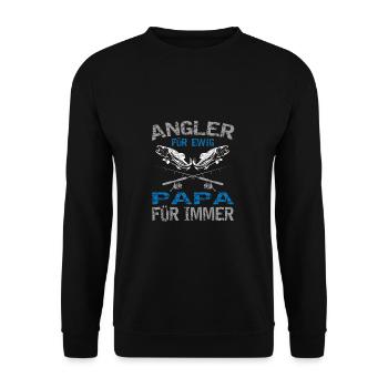 Angler Angeln Papa Vater Familie - Unisex Pullover - Schwarz - Vorne - Alina (178cm) & Michal (187cm)