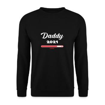 Daddy 2021 Loading Schwanger Papa Baby Geschenk - Unisex Pullover - Schwarz - Vorne - Alina (178cm) & Michal (187cm)