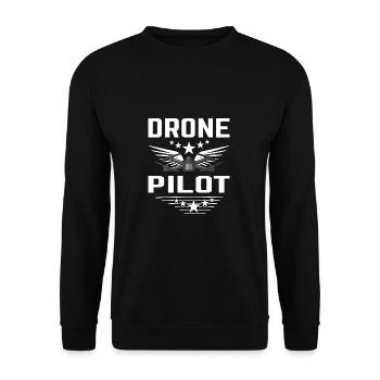 Pilote de drone de drone, cadeau de quadricoptère de drone - Sweat-shirt Unisexe - noir - Devant - Alina (178cm) & Michal (187cm)