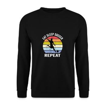 Eat Sleep Soccer Repeat Football Soccer Player - Unisex Sweatshirt - black - Front - Alina (178cm) & Michal (187cm)