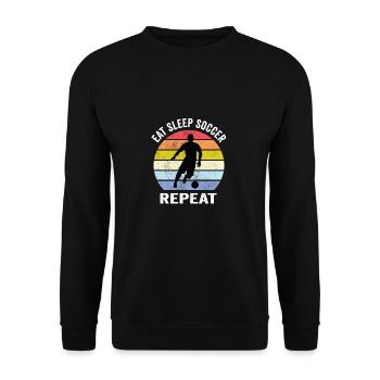Eat Sleep Soccer Repeat Football Soccer Player - Unisex Sweatshirt - black - Front - Alina (178cm) & Michal (187cm)