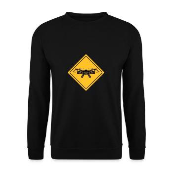 Drone avec panneau d’avertissement Drone flyer - Sweat-shirt Unisexe - noir - Devant - Alina (178cm) & Michal (187cm)