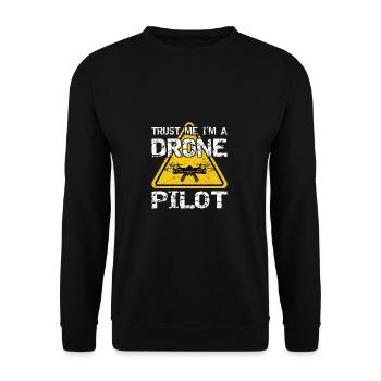 Drone avec panneau d’avertissement Drone flyer - Sweat-shirt Unisexe - noir - Devant - Alina (178cm) & Michal (187cm)