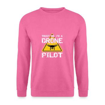 Drone avec panneau d’avertissement Drone flyer - Sweat-shirt Unisexe - rose - Devant