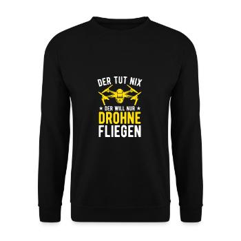 Der Tut Nix Der Will Nur Drohne Fliegen Drohnen - Unisex Pullover - Schwarz - Vorne - Alina (178cm) & Michal (187cm)
