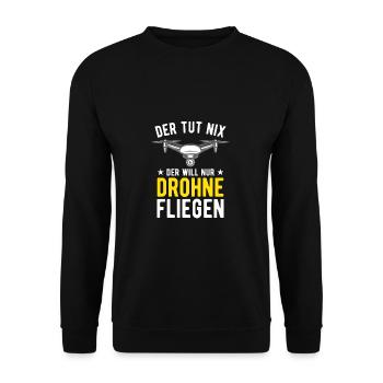 Der Tut Nix Der Will Nur Drohne Fliegen Drohnen - Unisex Pullover - Schwarz - Vorne - Alina (178cm) & Michal (187cm)