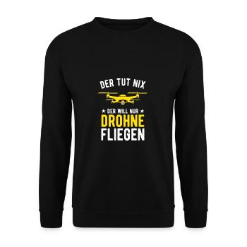 Der Tut Nix Der Will Nur Drohne Fliegen Drohnen - Unisex Pullover - Schwarz - Vorne - Alina (178cm) & Michal (187cm)