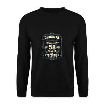 Original seit über 58 Jahren Geburtstag Geburt - Unisex Pullover - Schwarz - Vorne - Alina (178cm) & Michal (187cm)