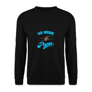 Ich werde Papa Vater Väter Vatertag - Unisex Pullover - Schwarz - Vorne - Alina (178cm) & Michal (187cm)