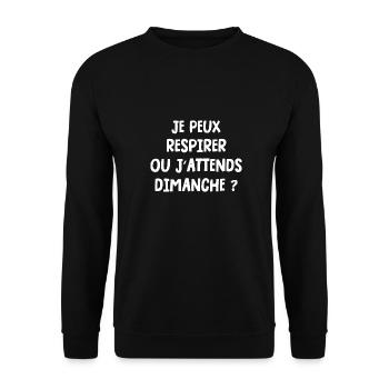 je peux respirer ou j'attends dimanche - Sweat-shirt Unisexe - noir - Devant - Alina (178cm) & Michal (187cm)