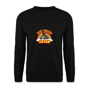 Funny Satan Cat Not Today Death Metal Rainbow - Unisex Sweatshirt - black - Front - Alina (178cm) & Michal (187cm)