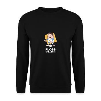 Argentinien Fußball Floss wie ein Boss Futbol - Unisex Pullover - Schwarz - Vorne - Alina (178cm) & Michal (187cm)