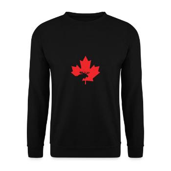Maple Leaf Canada Day Moose Keep Calm - Unisex Sweatshirt - black - Front - Alina (178cm) & Michal (187cm)